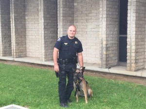 GPD Officer Scott Salvage and Bo during Open House *Photo courtesy of GPD Facebook page