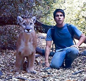 Robert Martinez with his pet Mountain Lion (Don't worry, it's photo shopped)