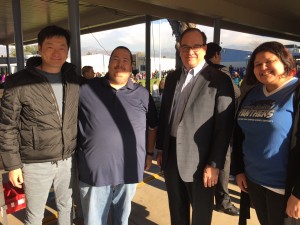 Senator Bob Huff, second from right, visited Badillo Elementary School Friday, January 29 to commend The Purist Group for securing new toys, replacing stolen ones from Badillo Elementary. Photo courtesy of the Charter Oak Unified School District.