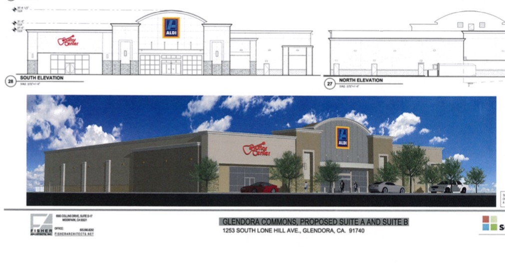 Image of what the Aldi building may appear like. *Image courtesy of City of Glendora Planning Commission. 