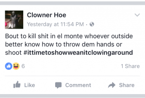 Clowned Hoe threat regarding shooting people in El Monte